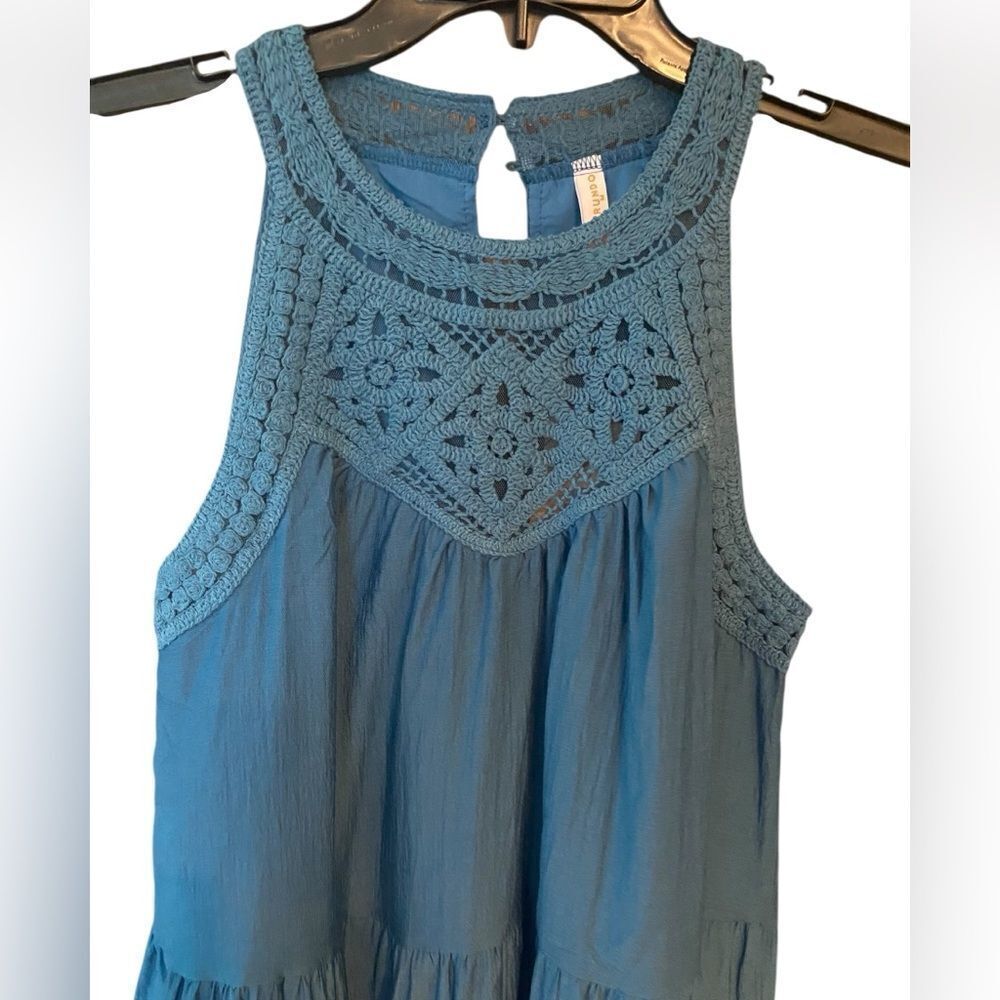 Kirundo Sz M NWT Summer Casual Sleeveless Crochet Halter A-Line Vacation Dress - Picture 5 of 12